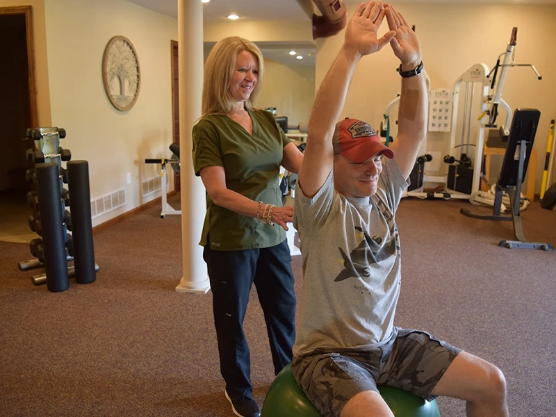 Home 34 HealthyWays Integrated Wellness Solutions Gibsonia Patient Rehab Exercise on Stability Ball